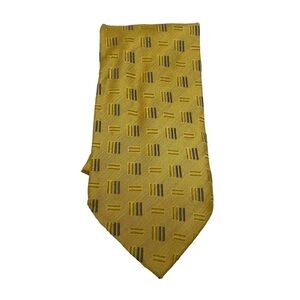 Giorgio Armani Cravatte Dress Tie. Golden Tan Harvest Wheat with Gray